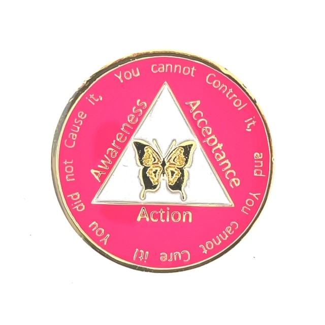 *NEW* Al Anon Triplate Butterfly Coin - PINK